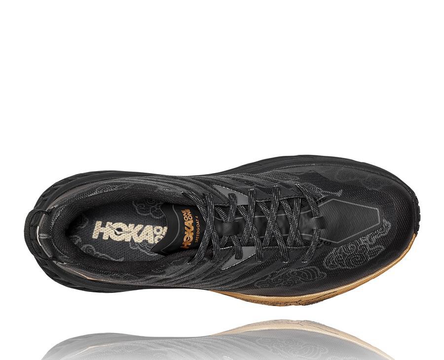 Zapatillas Trail Hoka One One Hombre - Speedgoat 4 Cny - Negras/Doradas - PFX972106